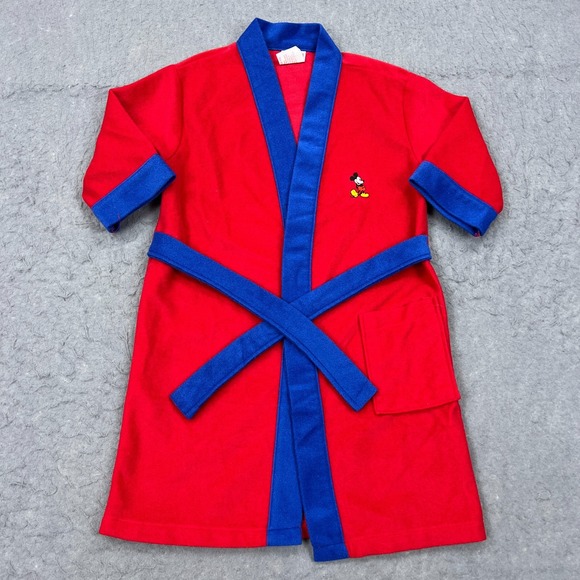 Walt Disney | Pajamas | Vtg Walt Disney Bathrobe Youth 56 Red Mickey ...